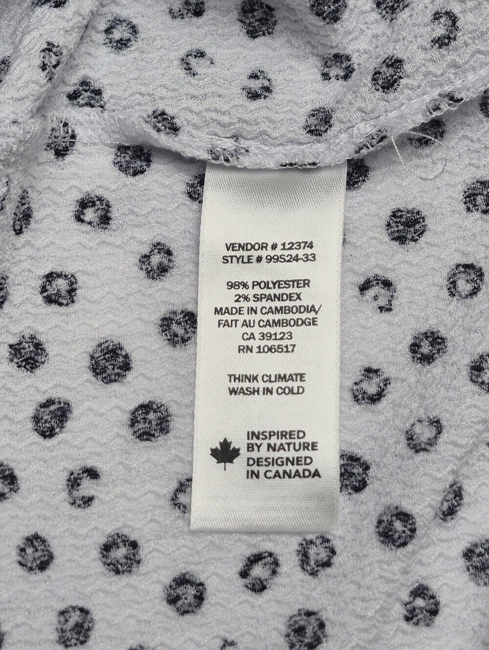 Northern Reflections Textured Polka Dot V-Neck Blouse Puff Sleeve Small - Picture 7 of 8